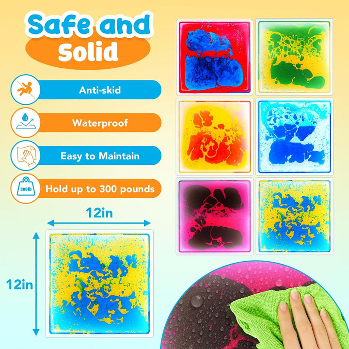 Azulejos sensoriales para niños pequeños: paquete de 6 tapetes de j...