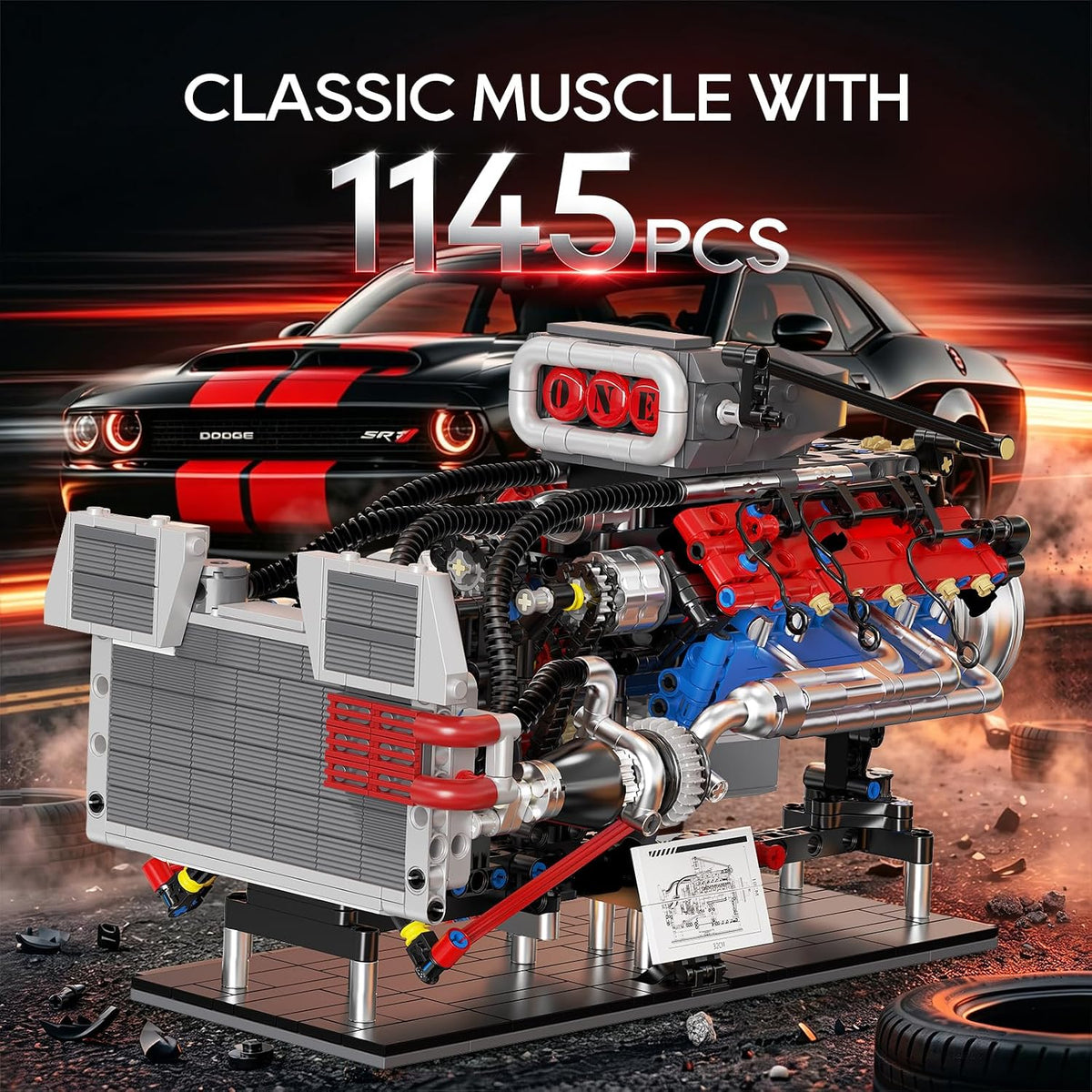 Kit de modelo de motor V8 que funciona, kit de motor muscular avanzado de