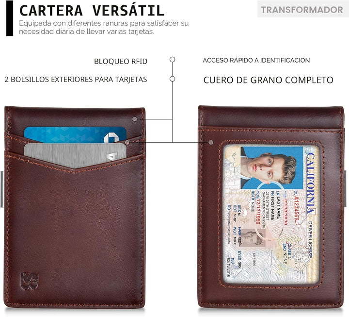 SERMAN BRANDS Money Clip Wallet - Mens Wallets slim Front Pocket RF...