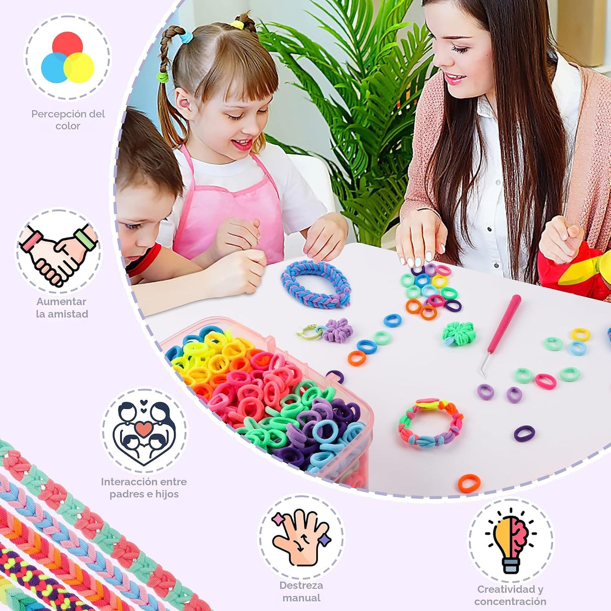 DPAPDI Kit de fabricación de pulseras para niños, manualidades para niñas de 6 a 12 años