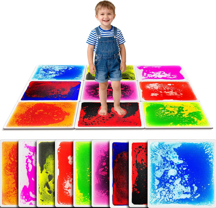 Onyoloy Azulejos sensoriales para el suelo, 9 unidades, tapetes de...