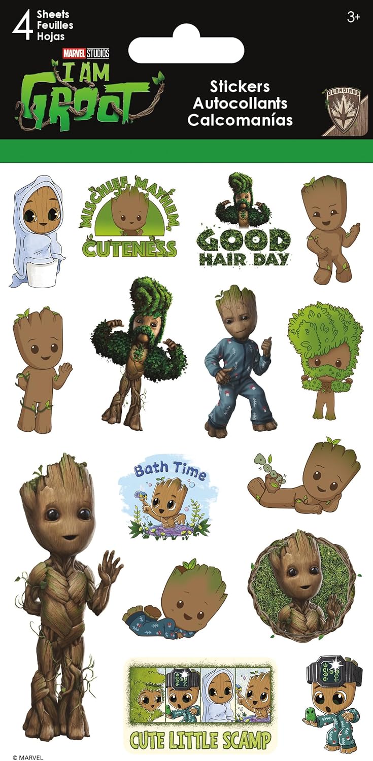 I AM Groot - Adhesivos estándar de 4 hojas - 4 hojas