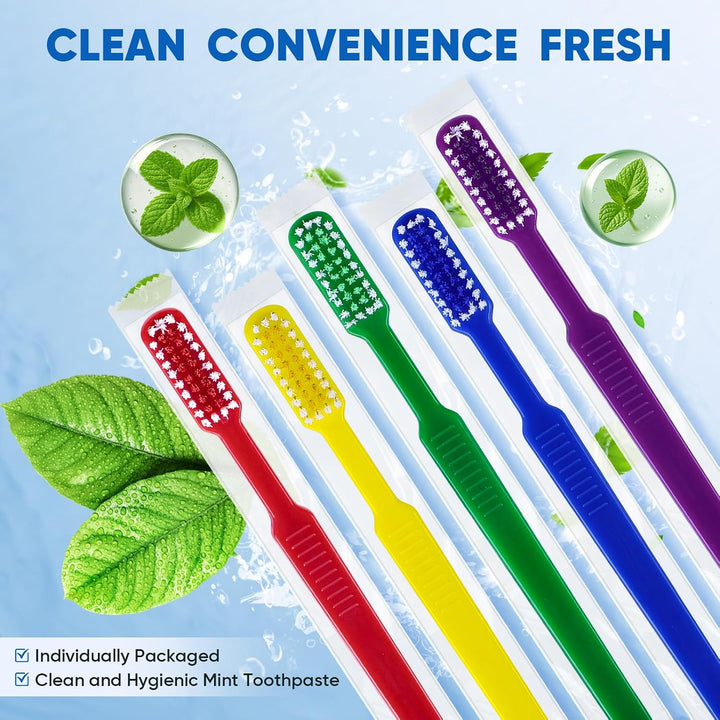 Navona 50 cepillos de dientes desechables con pasta dental incorpor...