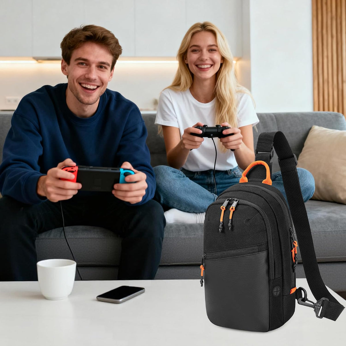 Bolso bandolera compatible con Nintendo Switch/Switch 2/Steam Deck