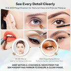 Dienmern Espejo de maquillaje, espejo de tocador recargable 1X/20X con