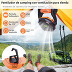 TDLOL Ventilador portátil a batería recargable, ventilador de campi...