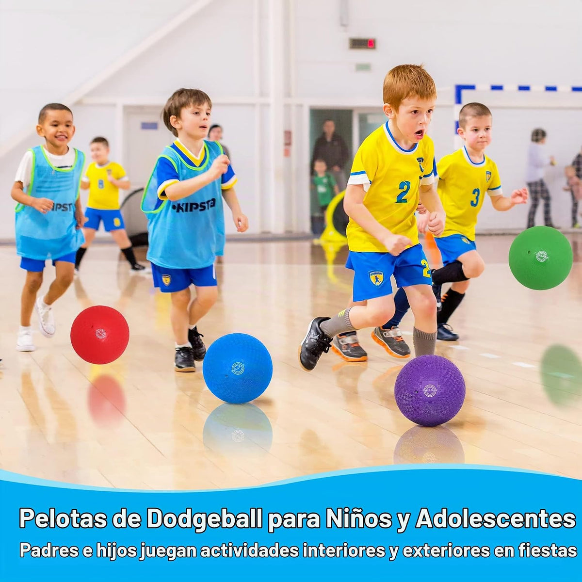 Bolas de esquivar y pelotas de juegos, juego de bolas de esquivar para niños y adultos, pelotas de patada y balonmano que rebotan para juegos al aire libre y en interiores - Incluye bomba y