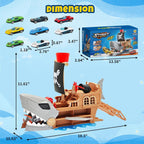 Juego de coche de barco pirata de tiburón con mordedura-tragar, 8