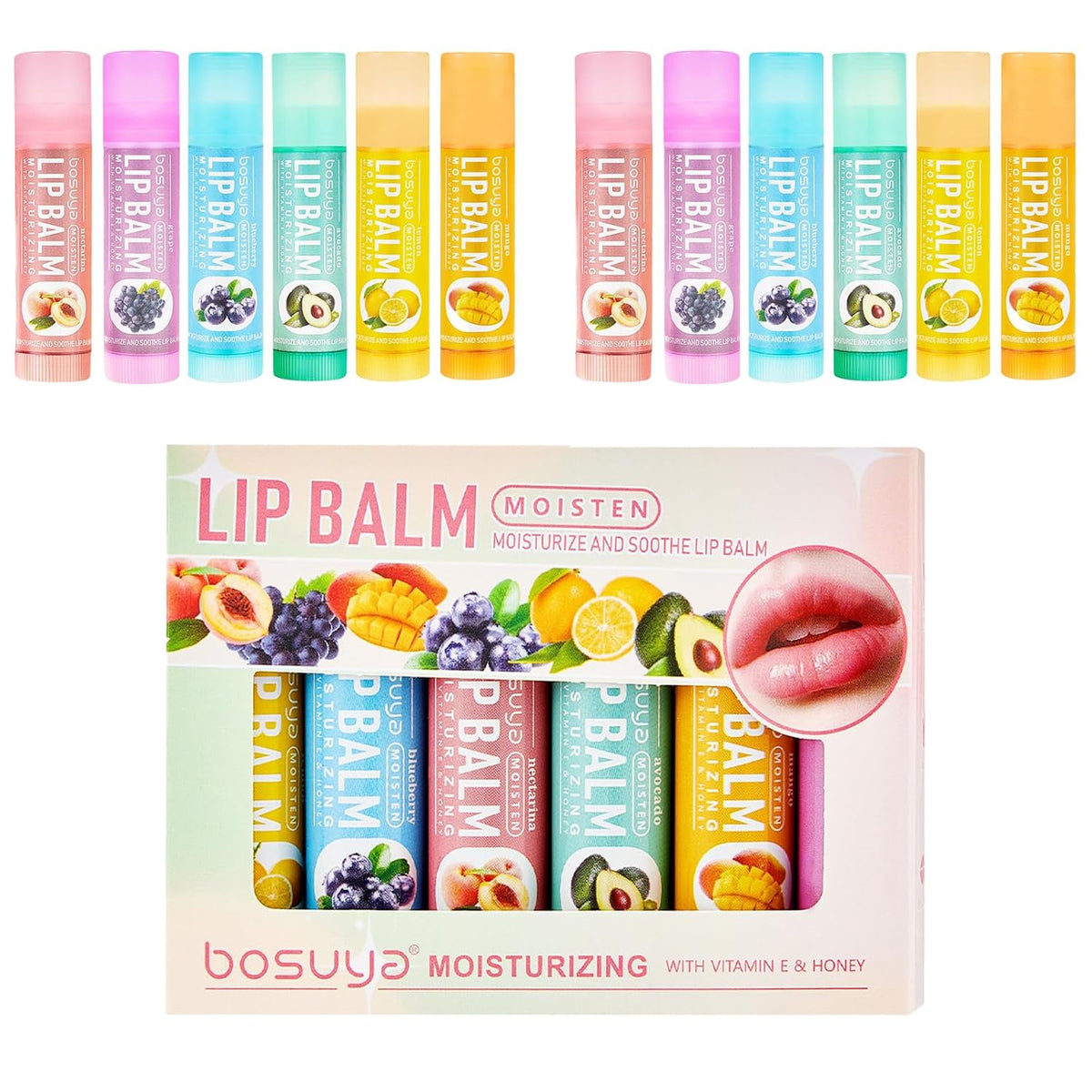 Bálsamo labial paquete de 12 \u2013 Hidratante y reparador para lab...