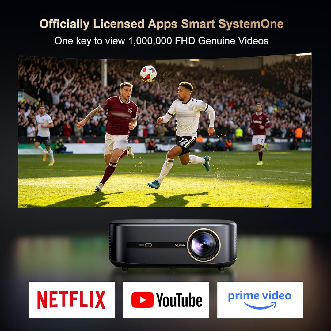 [1200 ANSI y audio de DBX-TV] Proyector Alvar con WiFi 6 y Bluetoot...