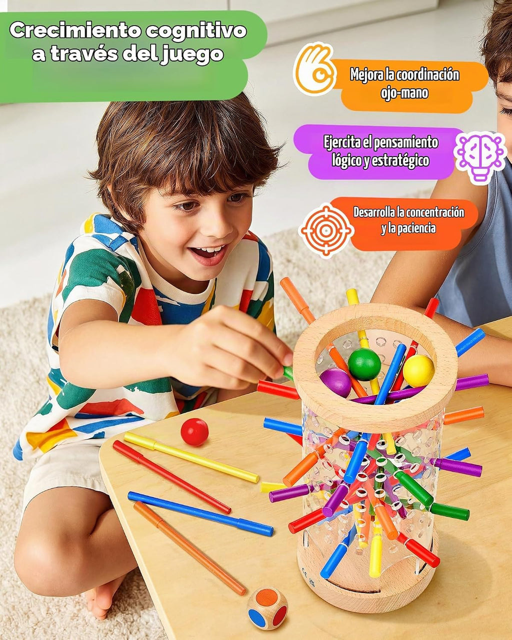 Juegos de mesa de madera para niños de 3 a 8 años, juguetes Montessori para