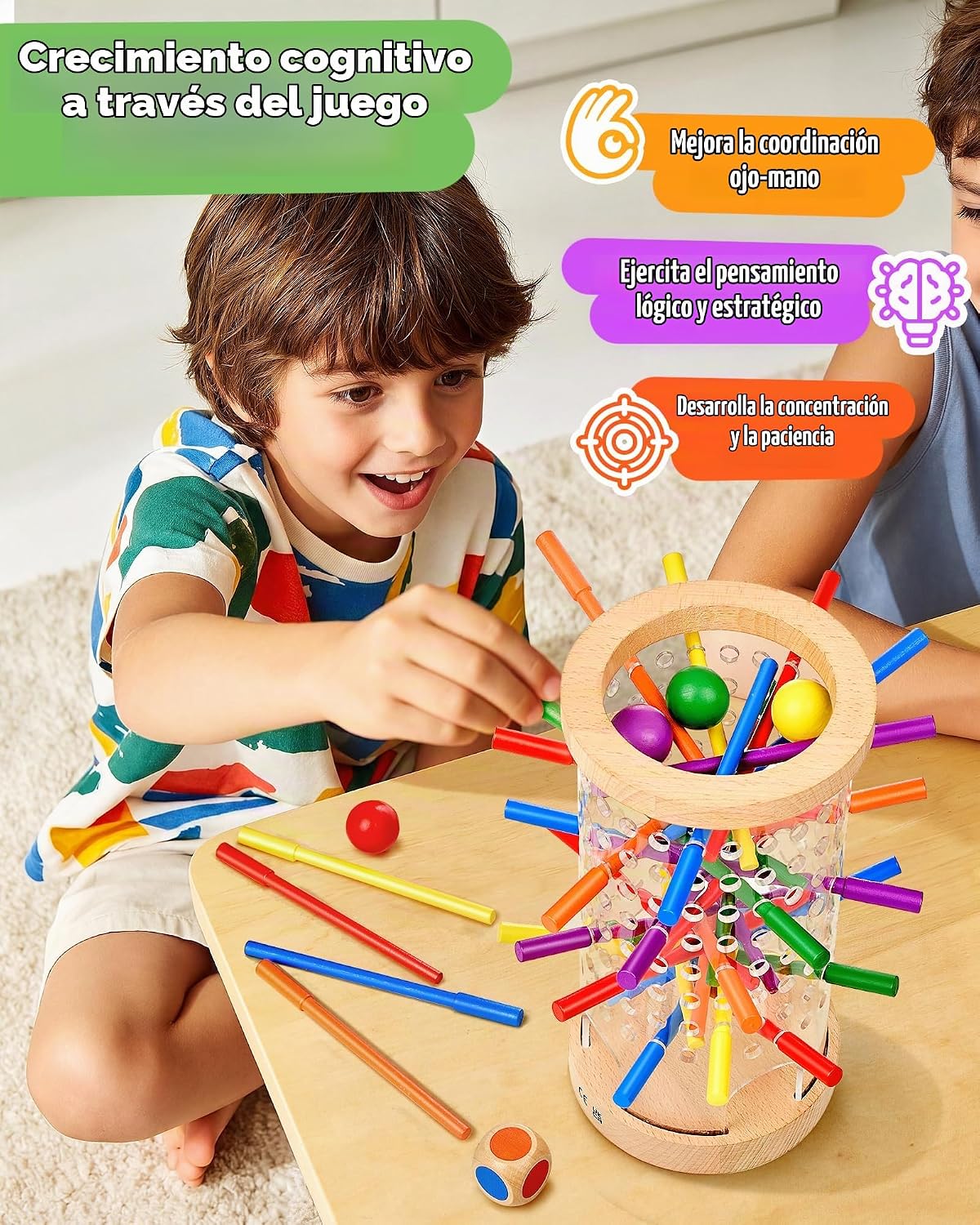 Juegos de mesa de madera para niños de 3 a 8 años, juguetes Montessori para