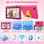 Android 16 Kids Tablet HD de 10 pulgadas con lápiz capacitivo y funda, 24