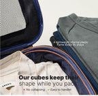 LeanTravel Cubos de embalaje de compresión de alta calidad para viajes, bolsas organizadoras de maleta con doble cremallera y panel de malla transpirable, artículos esenciales para equipaje de mano