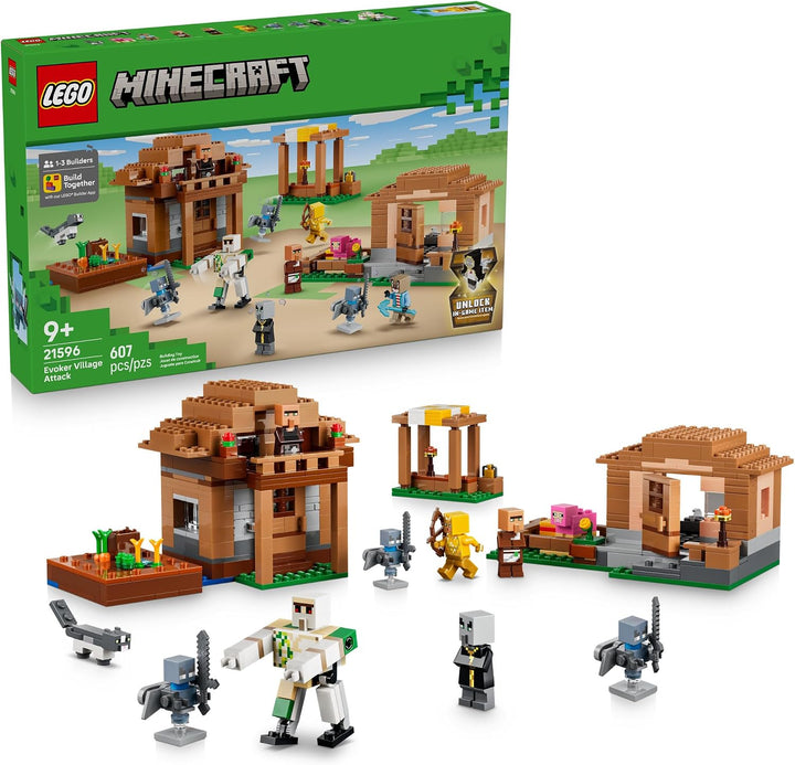 LEGO Minecraft Ataque a la aldea Evoker 21596 | Juguetes de constru...
