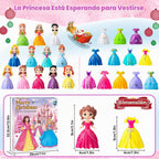 Calendario de Adviento de princesa 2026 para niñas, cuenta regresiva de 24 días de sorpresas