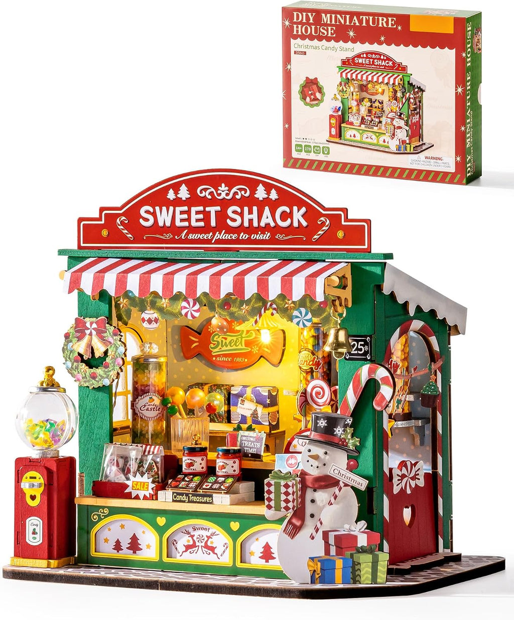 Rolife - Kit de casa en miniatura de bricolaje para tienda de dulces navideños