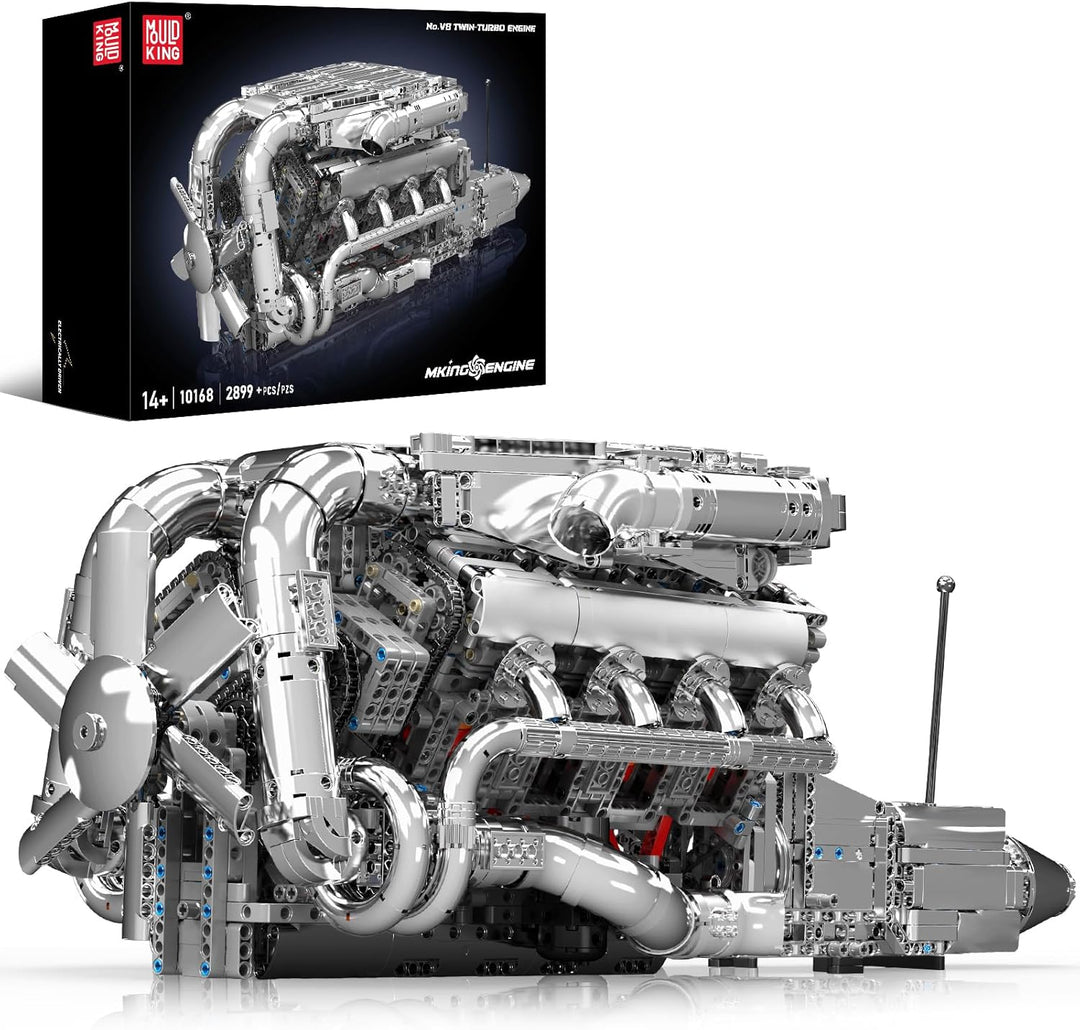 Mould King V8 Kit de modelo de motor doble turbo que
