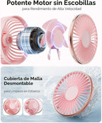 TUNISE Ventilador de Mano Portátil, 4000mAh, 180 Ajustable, 6 Veloc...