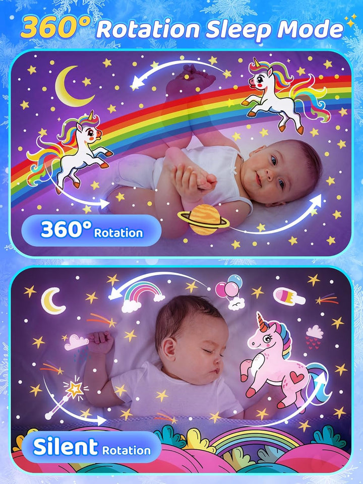 PIKOY Luz nocturna de nieve para niños, 15 ruido blanco+16 película...