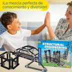 Thames & Kosmos Ingeniería Estructural: Puentes y Rascacielos | Kit de Ciencia e Ingeniería | Construir 20 modelos | Aprende sobre fuerza, carga, compresión, tensión | Ganador del premio de oro