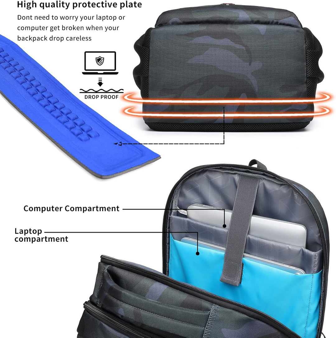 DUSLANG Mochila para portátil de 17 pulgadas para viajes, resistent...