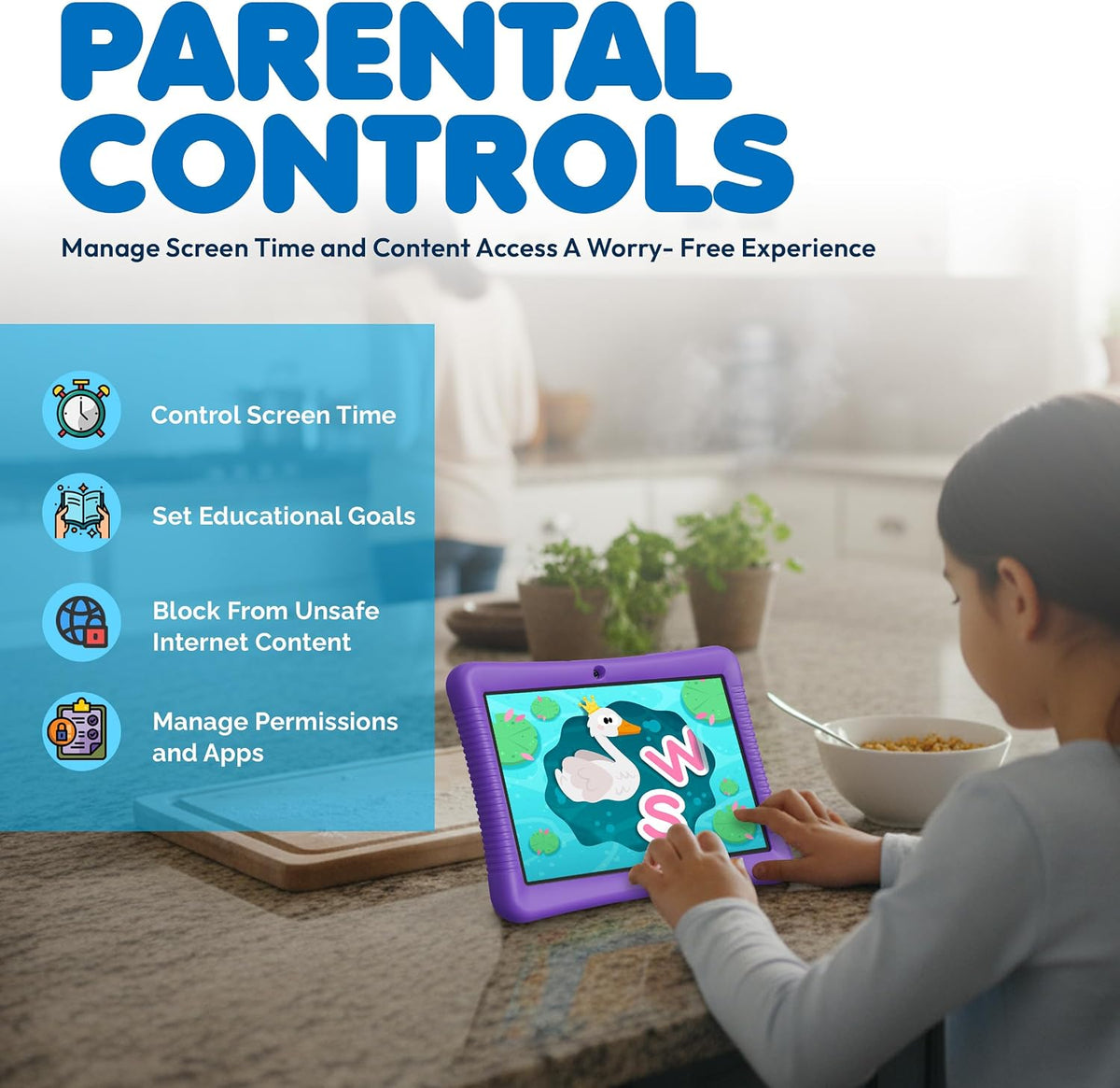 Contixo Paquete de tableta y reloj inteligente para niños de 10 pulgadas, Epic & Lingokids, tableta Android de aprendizaje para niños, 32 GB, reloj educativo con juegos, cámara, reproductor de música, alarma, papel tapiz personalizable, morado