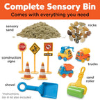 Creativity para Kids Sensory Bin: Construction Zone Playset - Preschool Learning Activities, Excavator Toys para Boys Ages 3-5+, Outdoor Toys y Gifts para Kids