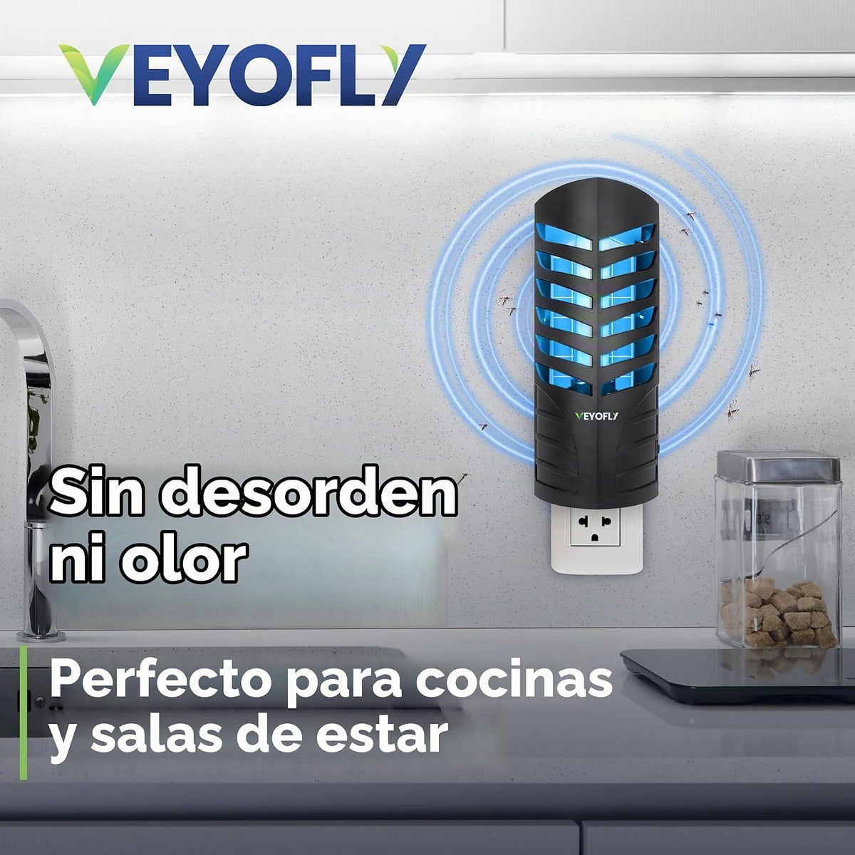 VEYOFLY Trampas para moscas de frutas para interiores enchufables UV