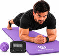 Tapete de yoga extra grueso, antideslizante de 0.591 in NBR, 72 x 24 pulgadas, viene con bola de masaje TPE y cronómetro digital, alfombrilla de entrenamiento para ejercicio en casa, fitness, pilates