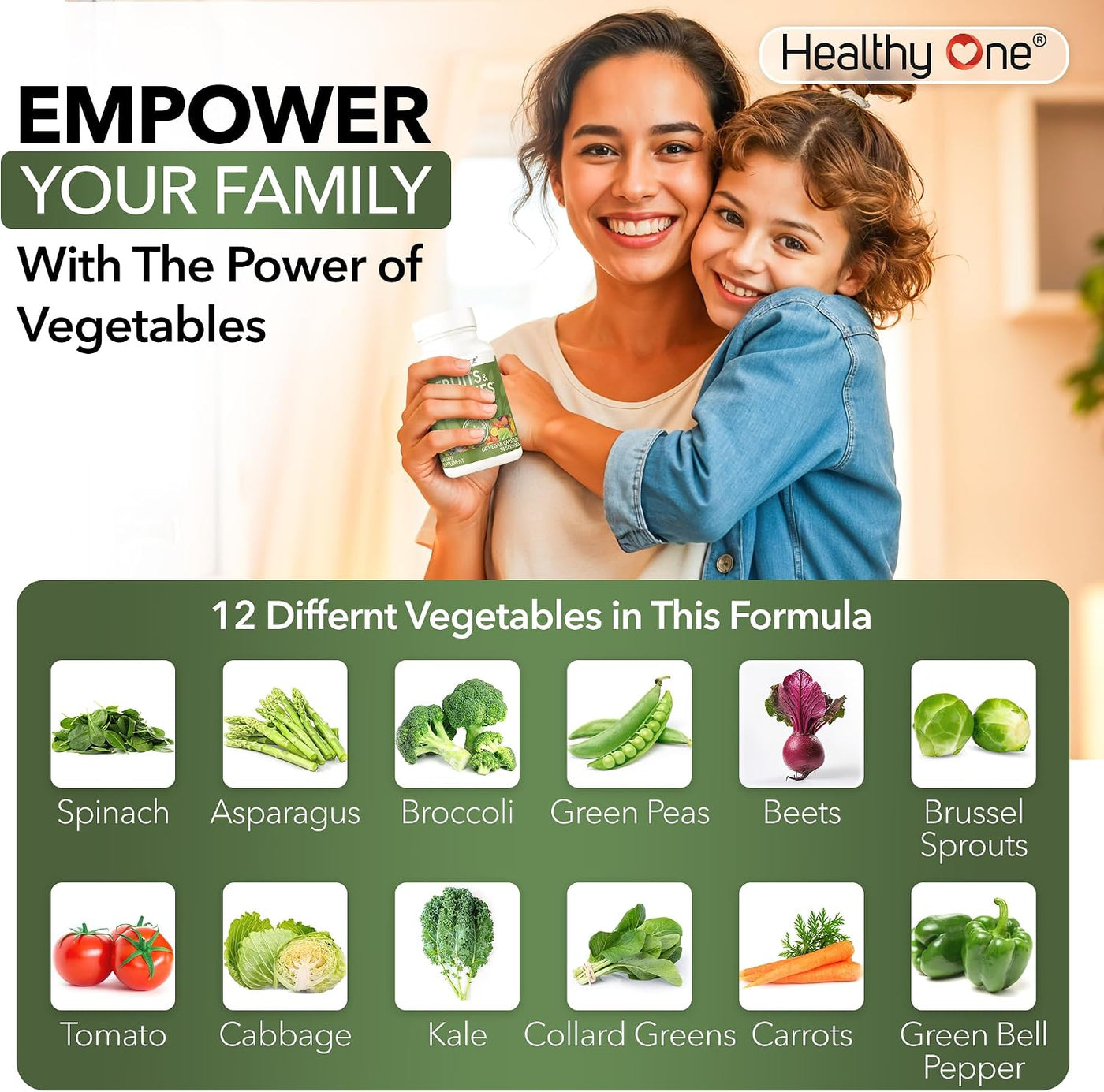Healthy One - Suplemento de frutas y verduras, 27 superalimentos, v...