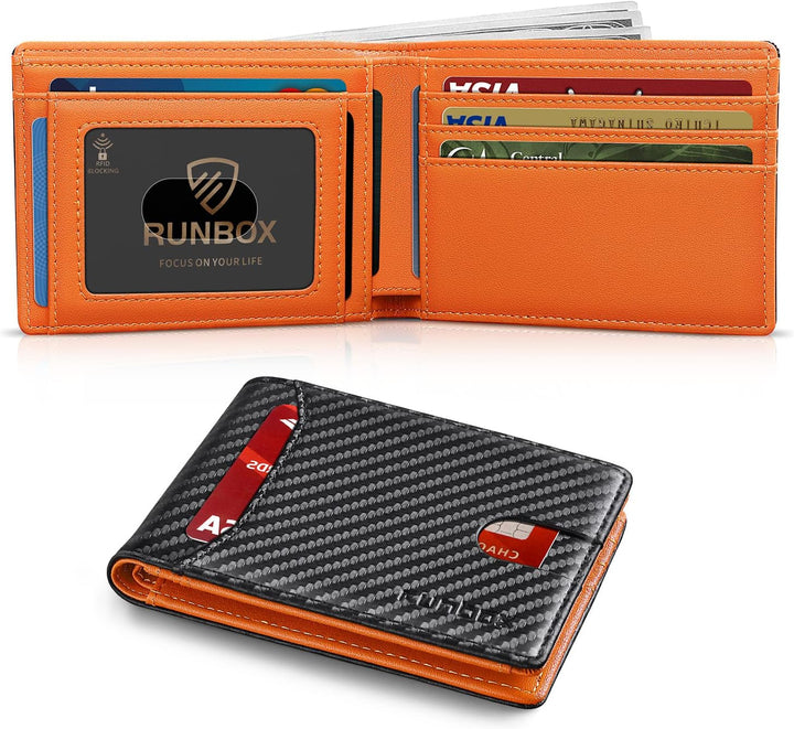 RUNBOX Cartera delgada para hombre, 11 ranuras para tarjetas de cré...