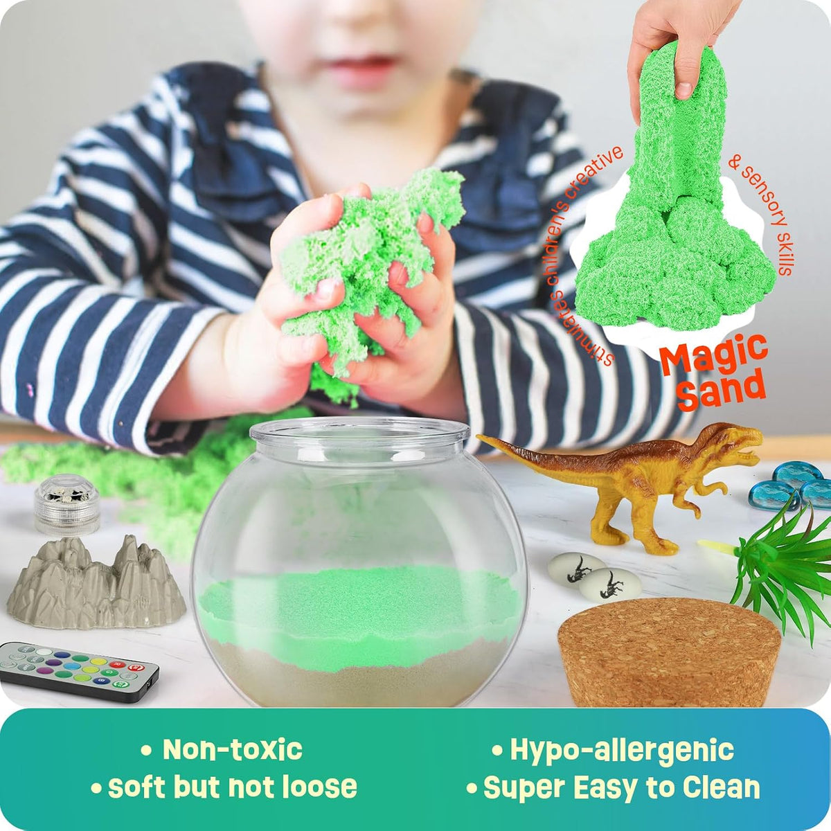 Dinosaur Terrarium Kit para Kids, Dinosaur Toys para Kids 5-7, Birthday Gifts