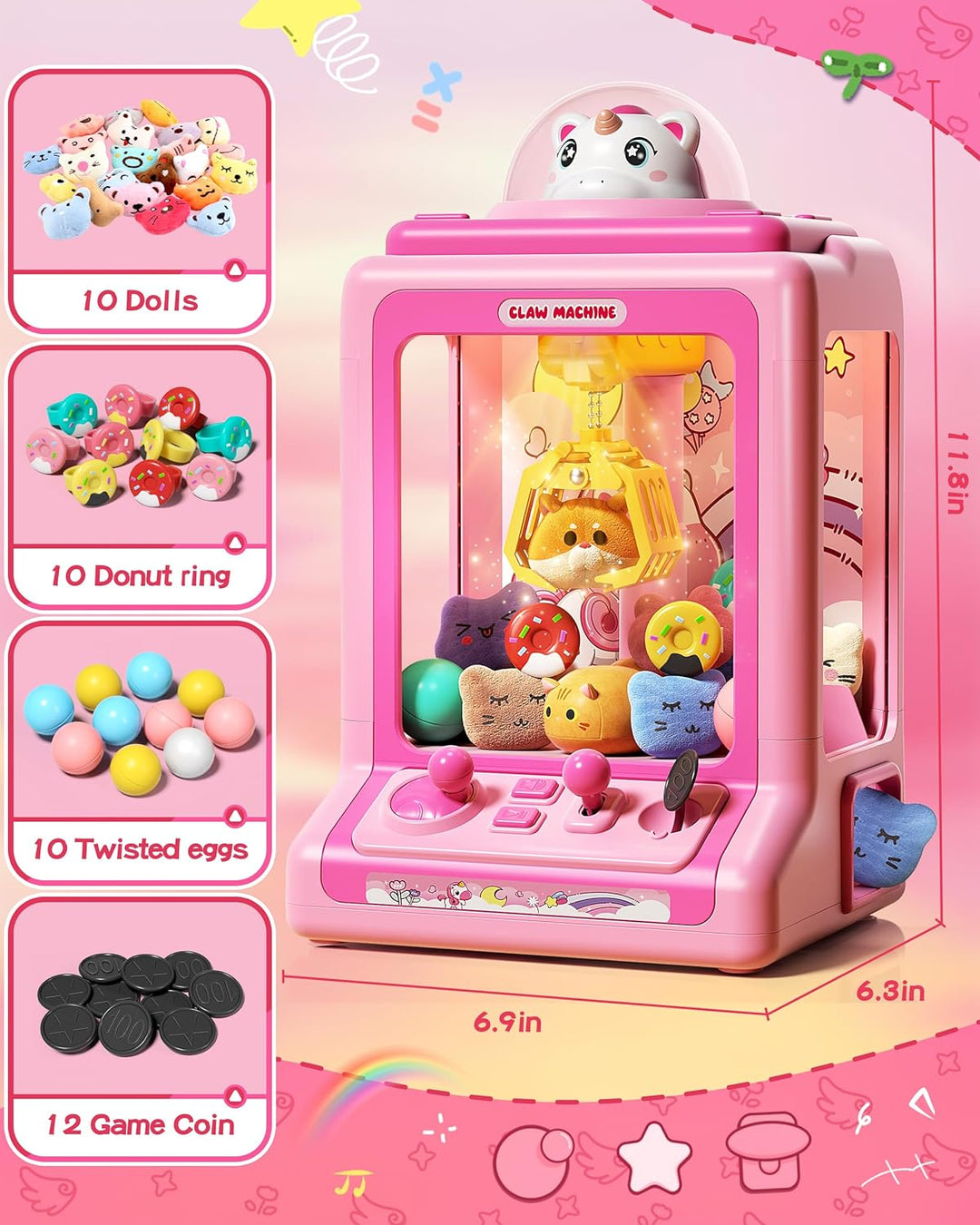 Máquina de garras para niños, mini máquina expendedora con monedas...