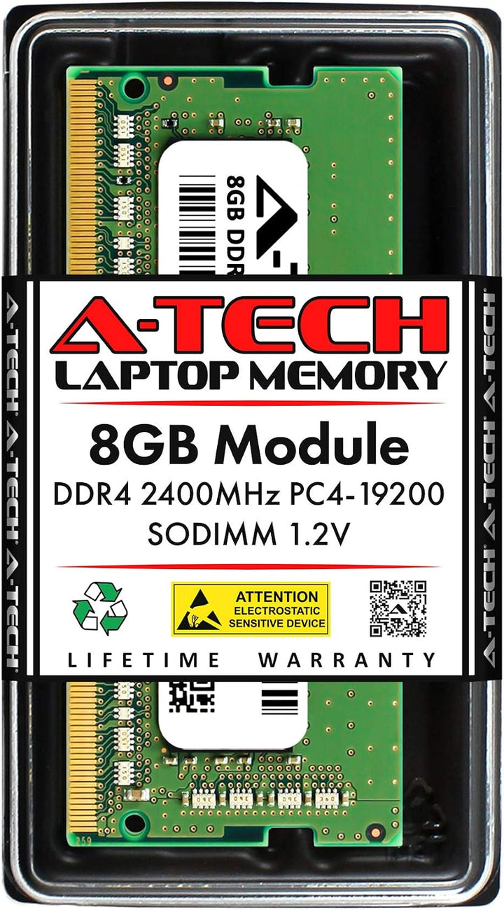 A-Tech 8 GB DDR4 2400 MHz SODIMM PC4-19200 (PC4-2400T) CL17 Módulo...