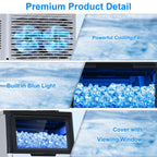 Máquina de hielo comercial, contenedor de almacenamiento de 100 libras/24,22 libras, 36 cubos en 12 minutos