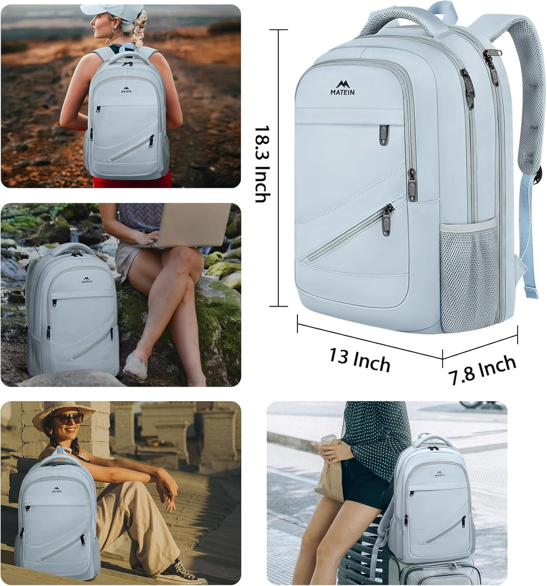 MATEIN Mochila para laptop de 17 pulgadas, mochila grande de trabaj...