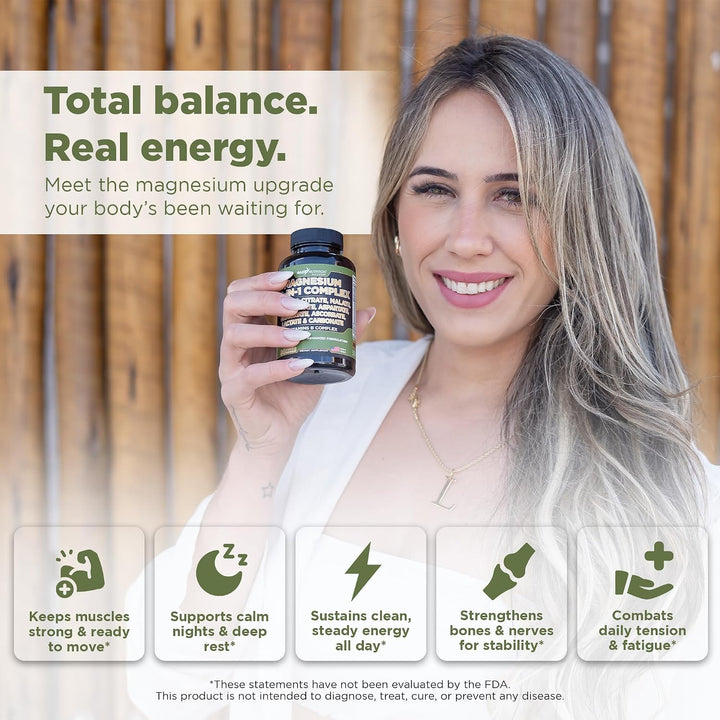 Complejo de magnesio de Gade Nutrition 10 en 1 - Glicinato, citrato...