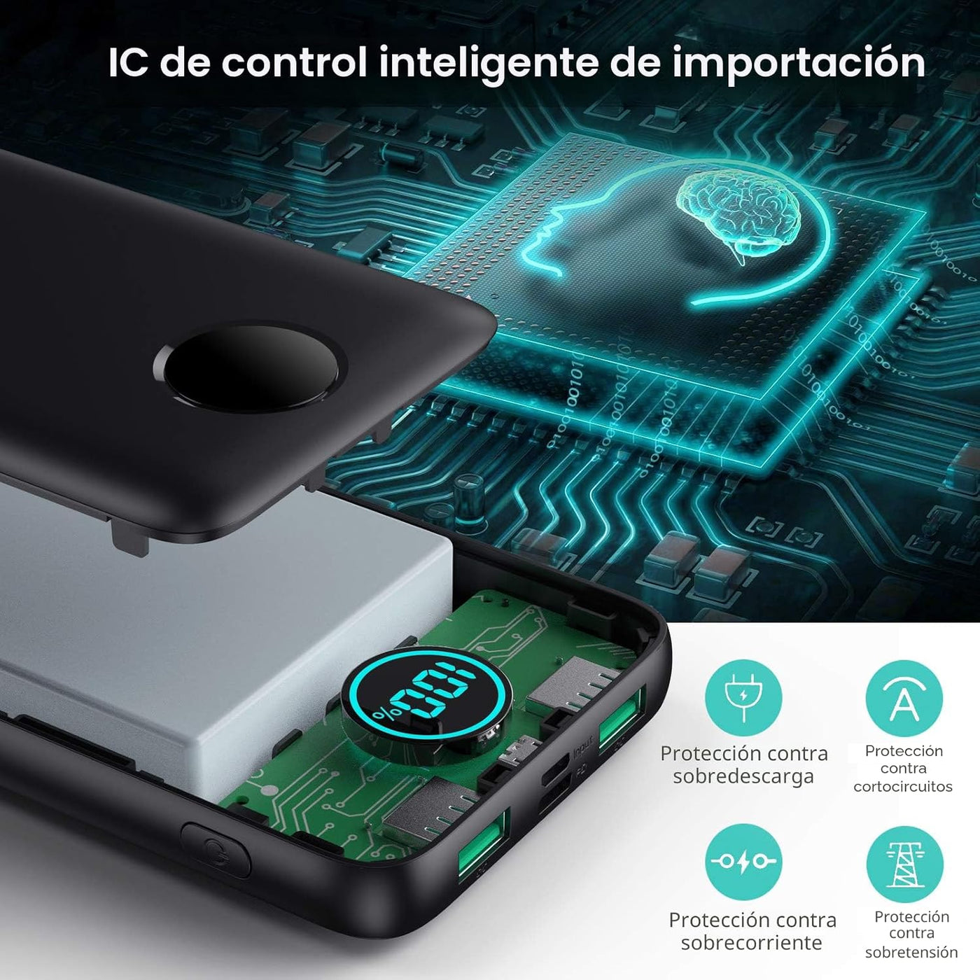 Cargador portátil de 30,800 mAh PowerBank con 3 salidas, 25 W PD de...