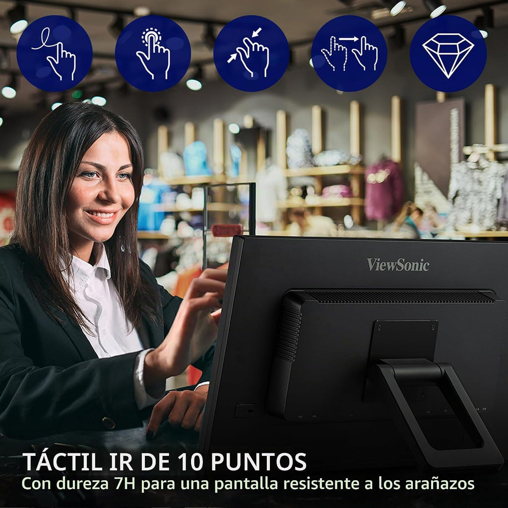 ViewSonic TD2423D Monitor de pantalla táctil de 24 pulgadas 1080p,...
