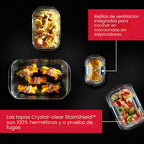 Rubbermaid Brilliance - Recipientes de vidrio para almacenamiento de alimentos, varios tamaños, juego de 9, sin BPA, a prueba de fugas, transparentes