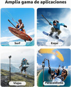 Palo selfie extra largo de 118 pulgadas para Insta360 y iPhone con control