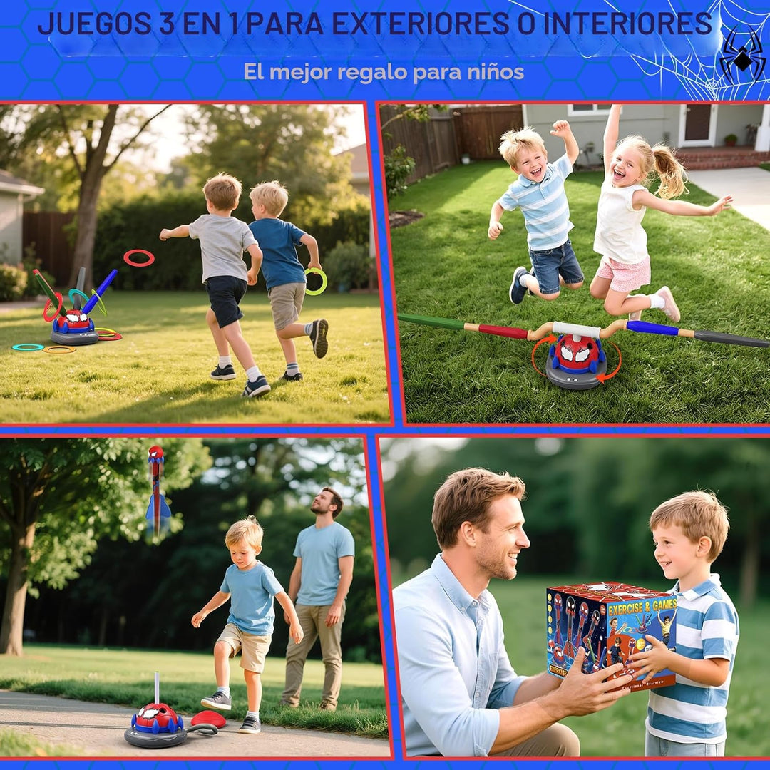 Lanzacohetes Spider 3 en 1 para Niños: 4 Cohetes Spider Geniales, J...