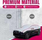 Cubierta de medio coche Sedan, cubierta superior con tira reflectante roja, cubierta protectora contra el granizo con forro de algodón, cubierta para techo solar y parabrisas para hielo y nieve