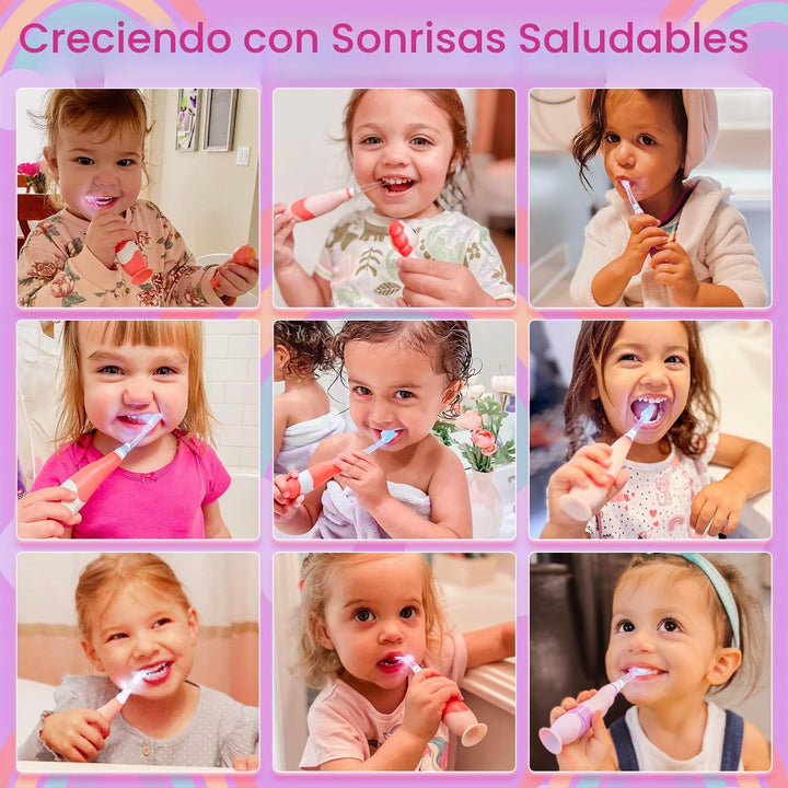 Papablic Cepillo de dientes sónico eléctrico para niños pequeños pa...