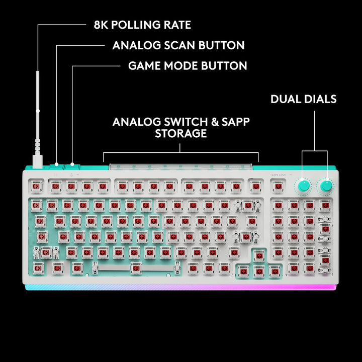 Logitech G 512 X 98 Dual SWAP, teclado analógico\/mecánico para jue...