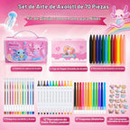 DreamyCandy Juego de 70 marcadores lavables para niños de 4 a 8 años, set de arte de ajolote