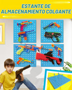 Tablero de madera para el organizador de almacenamiento de pistolas Nerf 13