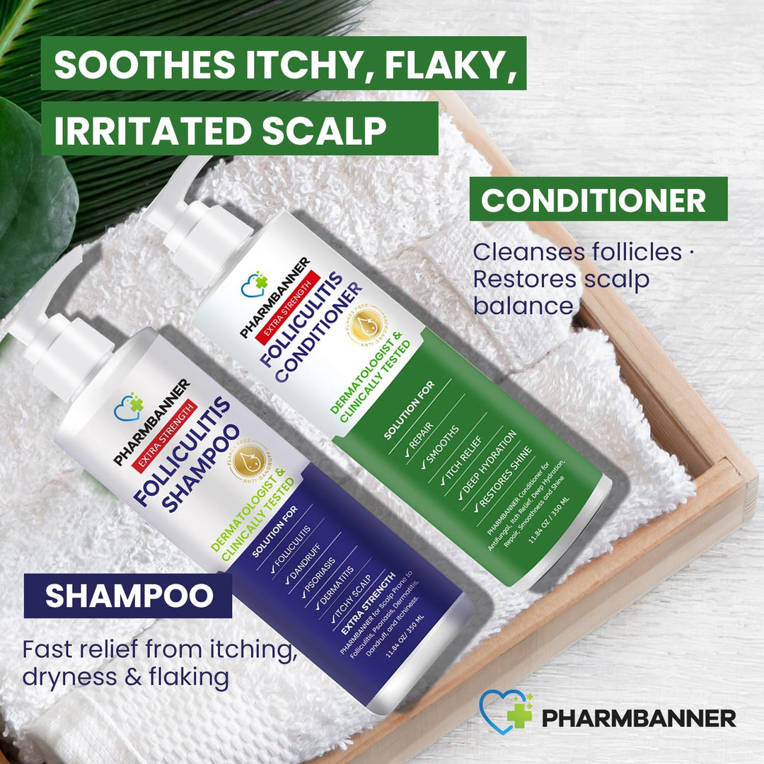 PHARMBANNER Juego de Champú y Acondicionador Antifúngico \u2013 Ace...