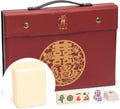 Yellow Mountain Imports - Juego de mahjong chino de tamaño pequeño, "Rogue Classic" con 146 azulejos de color marfil, funda de vinilo, indicador de viento y dados, solo para juego de estilo chino []